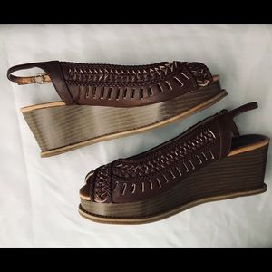 Bamboo Wedge Slingback Sandal